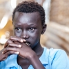 Samuel i et eftertænksomt øjeblik. Måske tænker han på den fremtid, som han drømmer om: at bo i Malakal i frihed - foto: William Vest-Lillesøe